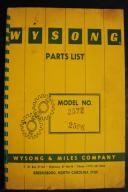 Wysong-Wysong 2572 & 2596 Parts List & Maintenance Manual Press Brake-2572-2596-01
